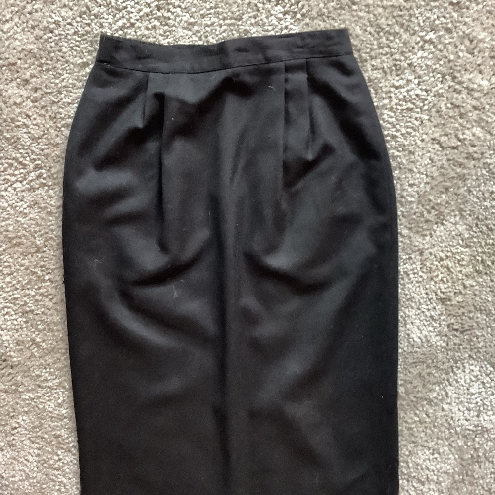 Talbots, Long Solid Black Wool Lined Skirt. Size … - image 1